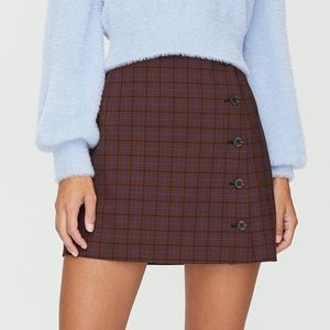 Aritzia Sunday Best Yuri Marron Plaid Mini Skirt